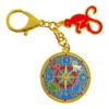 Feng Shui The 4 Elements Cross With Monkey Keychain Wealth and Creativity Amulet Key Chain 4