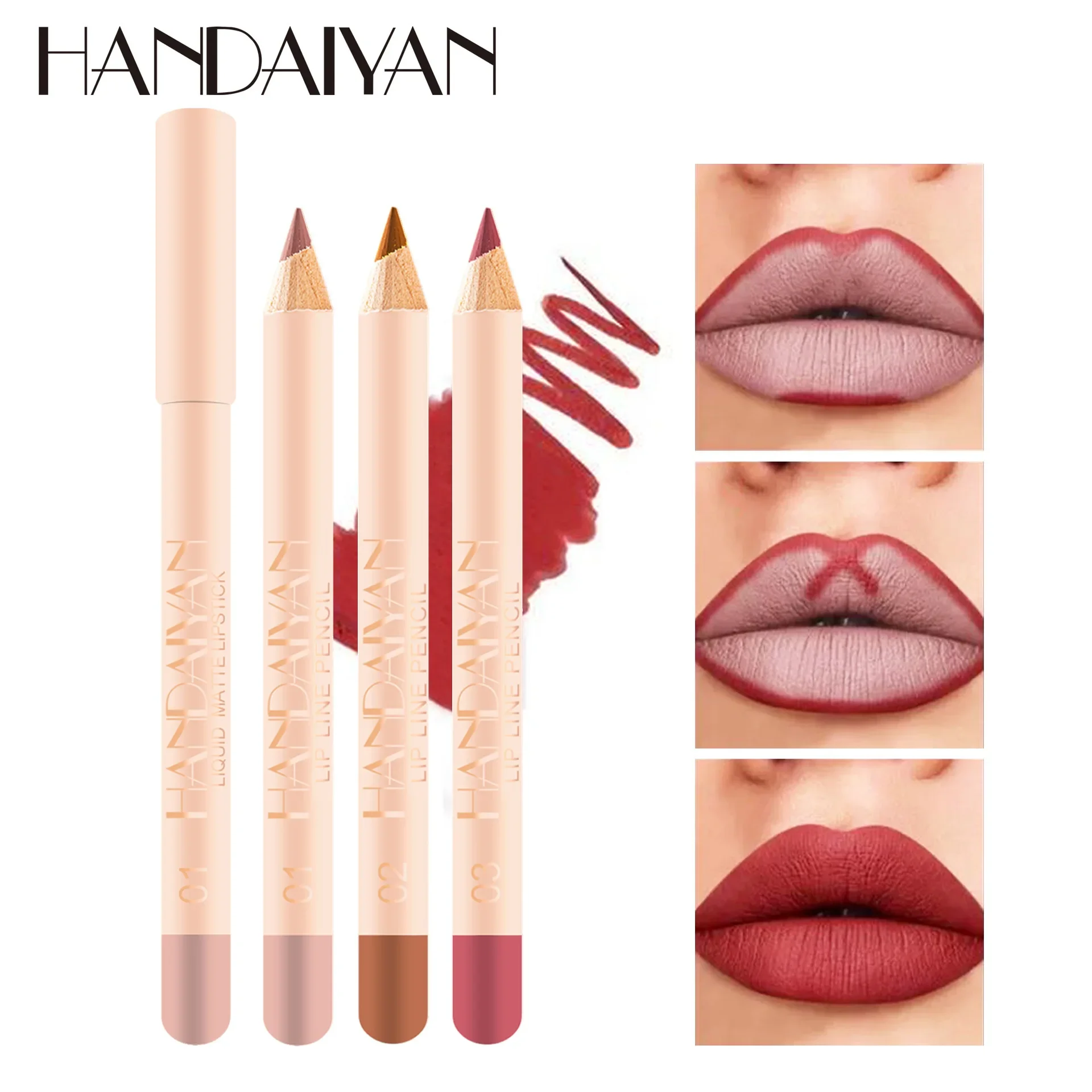 12pcs Lipliner Pen Set Waterproof Soft Natural Portable Lip Liner Exquisite Matte Lip Makeup-Waterproof Lipstick Pens