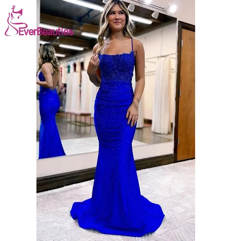 

Mermaid Long Prom Dresses for Women 2023 Glittery Evening Party Gowns Sexy Backless Maxi Formal Gowns