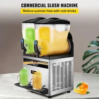 VEVOR Commercial Slushy Machine, 15Lx2 Tank Margarita Maker, 1000W Stainless Steel Smoothie Frozen Drink Maker 2