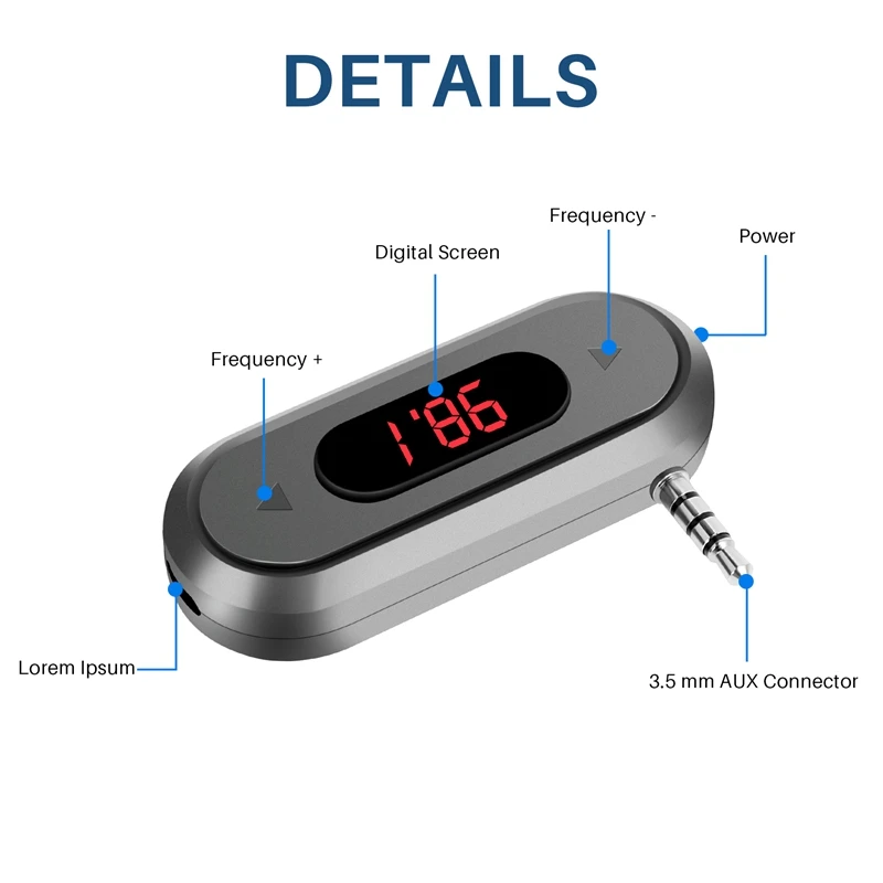 Universal FM Transmitter Wireless Audio Adapter 3.5Mm Jack Xiaomi Iphone IOS Android Car Speaker