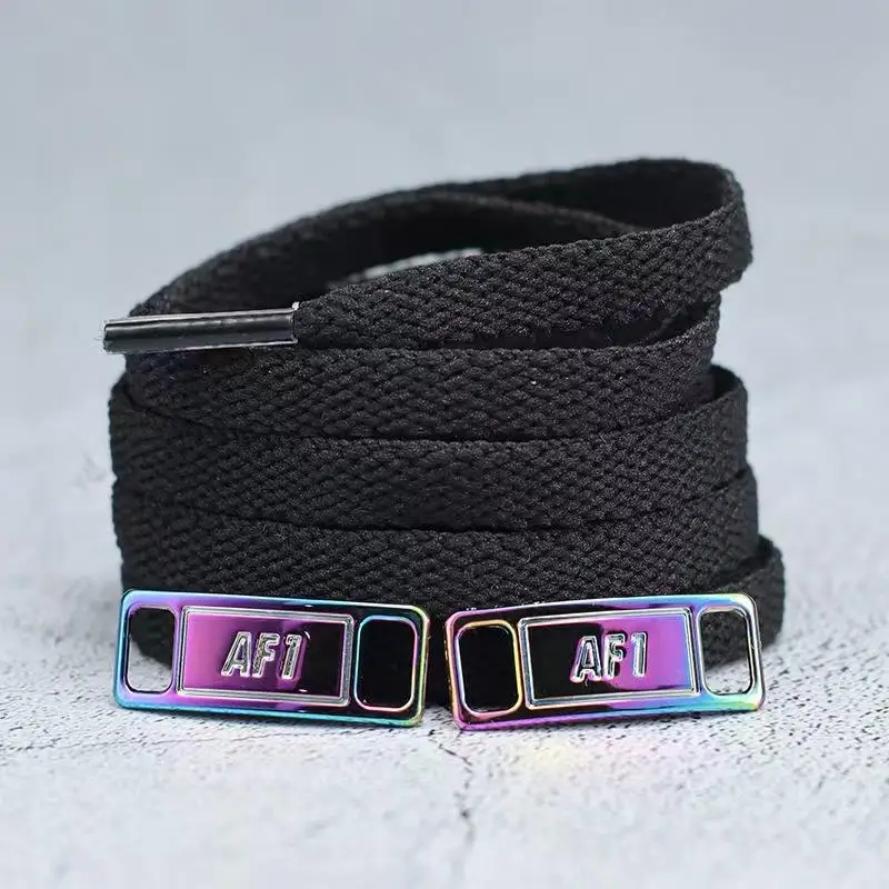 4-Piece AF1 Shoelace & Decoration Set: Black & White Original Sneaker Accessories