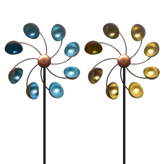 Napenergia -Hajtású Szélfém Fonó Parti Csapok Kézműves Szélmalom Szüreti Stílusú Kültéri Kerti Gyep Művészeti Dekoráció Tartozékok