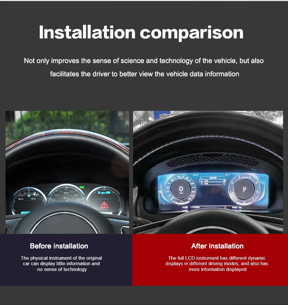 12.3 inch For Jaguar XJ XJL XF XE XFL XEL 2016-2019 liquid crystal Car LCD Digital Cluster Virtual Cockpit Dashboard Instrument 4