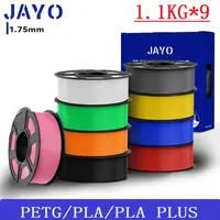 JAYO 3D PETG/PLA/PLA plus 3D Printer Filament 9 Rolls 1.75mm 3D Printer Filament As 3D Printing Material For FDM No Tangle