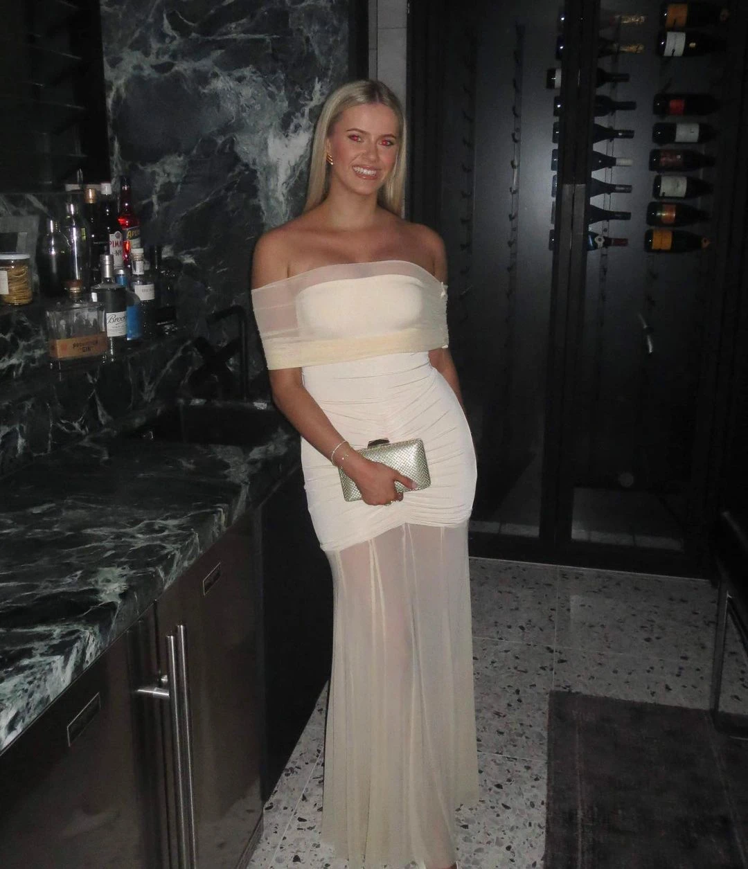 Autumn Mesh 2 Piece-Set Long Dress Women Off-Shoulder Pleated Elegant Bandeau Dress See-Through Female Maxi Dress Outfits