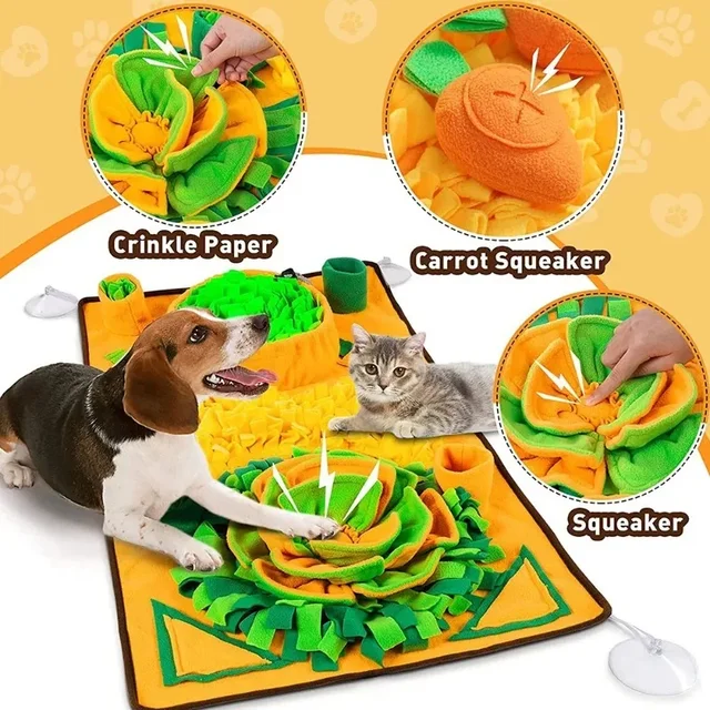 Large Snuffle Mat for Dogs Pet Interactive Training and Stress Relief Sniff Feeding Mat Slow Feeder Dog Treat Mat Dog Toys 5