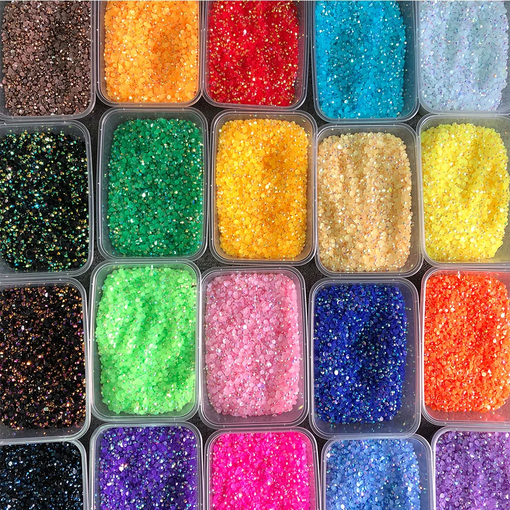 

Wholesale Bulk Jelly AB Resin Rhinestones Non Hotfix Rhinestone Craft Supplies Crystal for Bottles Mugs Tumbler