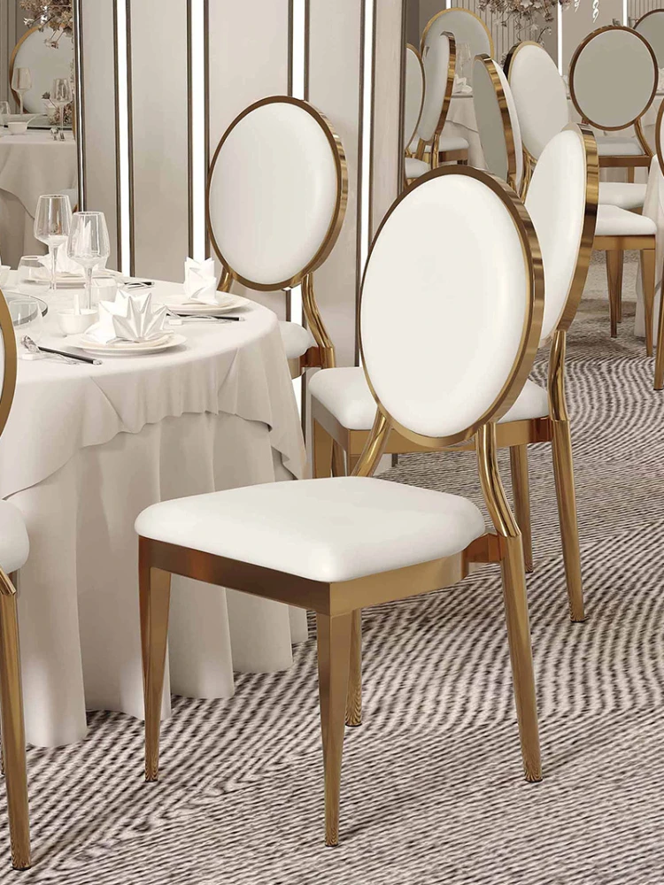 Romantic Wedding chair elegant silver dining chair Light Luxury party hotel love Dressing soft stool hall ceremony stool