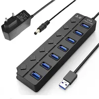 USB HUB 3.0 USB 2.0 Hub Multi USB Splitter Hub Use Power Adapter 4/7 Port Multiple Expander USB 3.0 Hub with Switch 30CM Cable