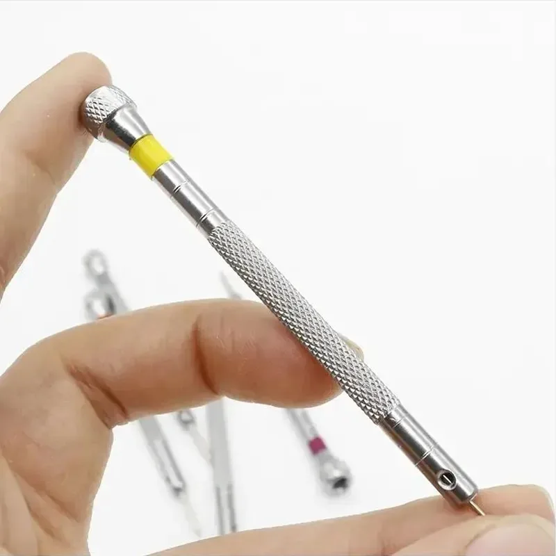 9PCS 0.8-2.0mm 스크루 드라이버 키트 교체 시계 제조 업체 스크루 드라이버 회전베이스와 철강 스크루 드라이버 시계 수리 도구 제거