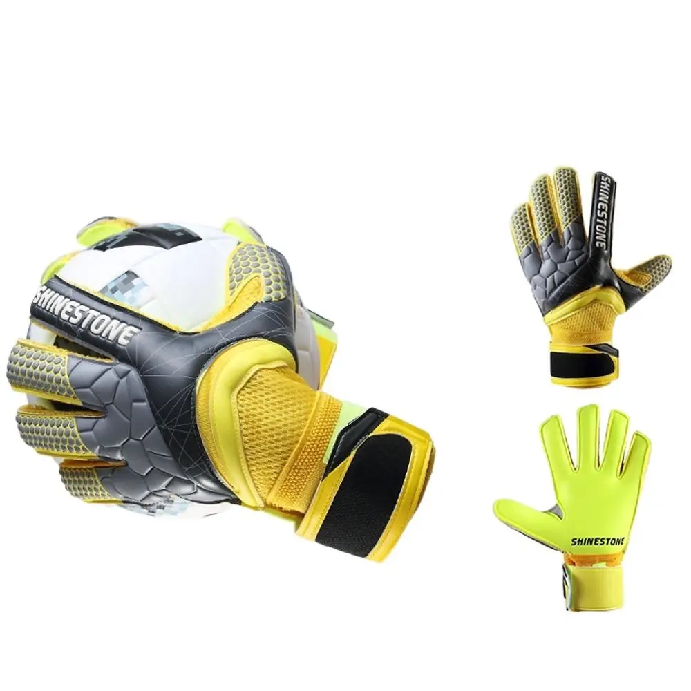 1 Pair Anti-Slip Kids Goalie Gloves Finger Protection Latex Goalkeeper Gloves Cushioning Adjustable Adult/Children/Kids