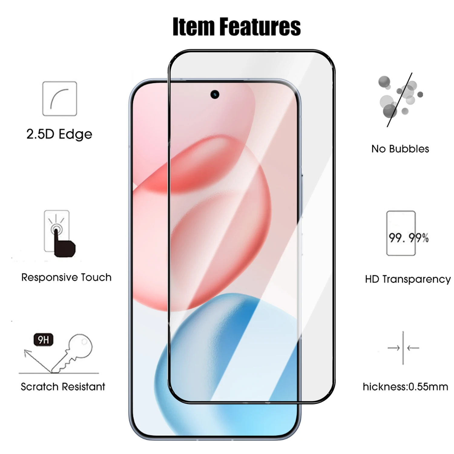 Tempered Glass Films for Honor 400 Pro Full Coverage Ultra-clear Hardness Protective Cover Screen Protectors for Honor 400 Pro