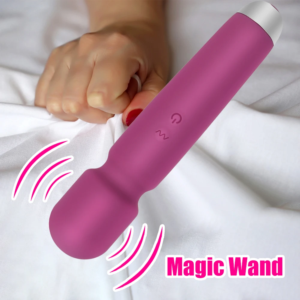 21cm Magic Wand Vibrator for Women Clitoris Nipple Stimulator Vaginal Anal Plug Dildo Female Masturbator Erotic Product Sex Toys