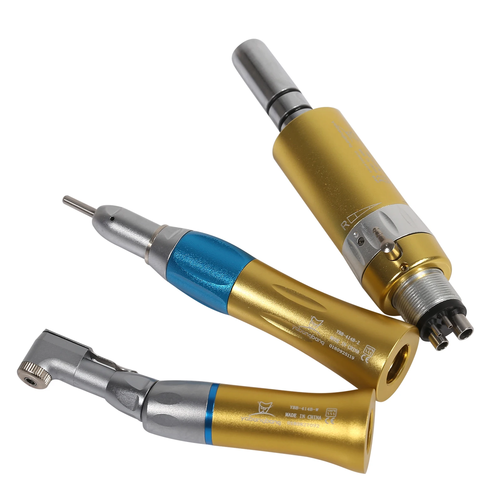 

E-type Connector Yabangbang Dental Slow/Low Speed Handpiece Gold Straight Nosecone / Contra Angle / 4Hole Air Motor