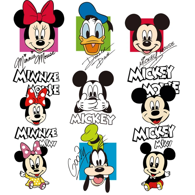 Mickey Minnie Mouse Iron on Patches for Clothing Heat-adhesive Patches for  Clothes Sweatshirt Hoodies Boys and Girls Clothing