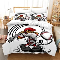 Baseball Sports Bedding Set Duvet Cover Pillowcase 100% Polyester King Size 3D Comforter Digital Printing Quilt Cover For Boys 1