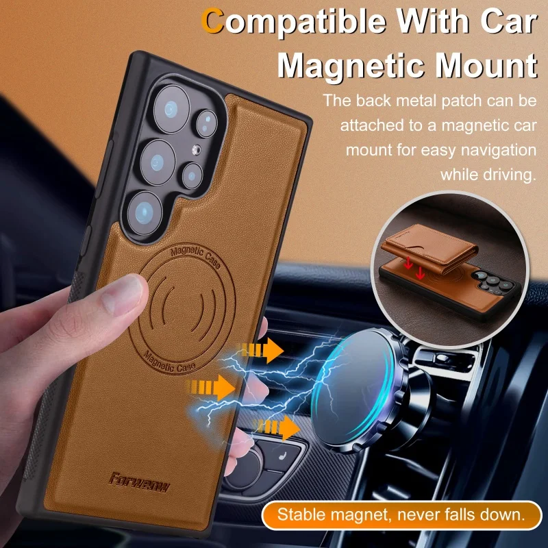 MagSafe Magnetic Leather Wallet Phone Case Cover