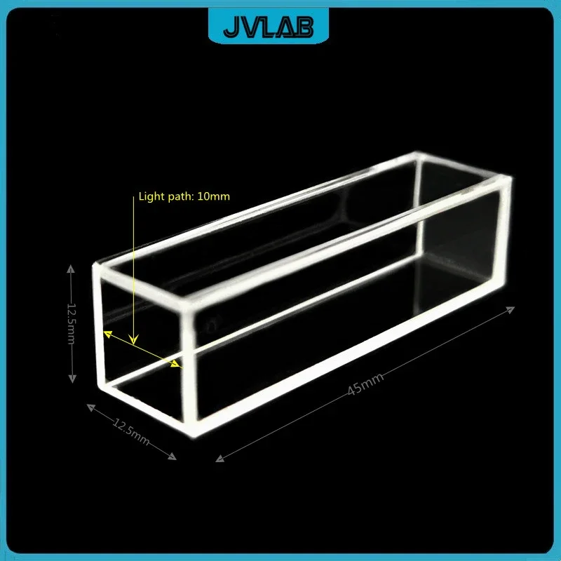 Fluorescent Quartz Cuvette Light Path 10mm Four Side Clear Windows High Light Transmission Frit Sintering Technology 2 / PK quartz cuvette cell
