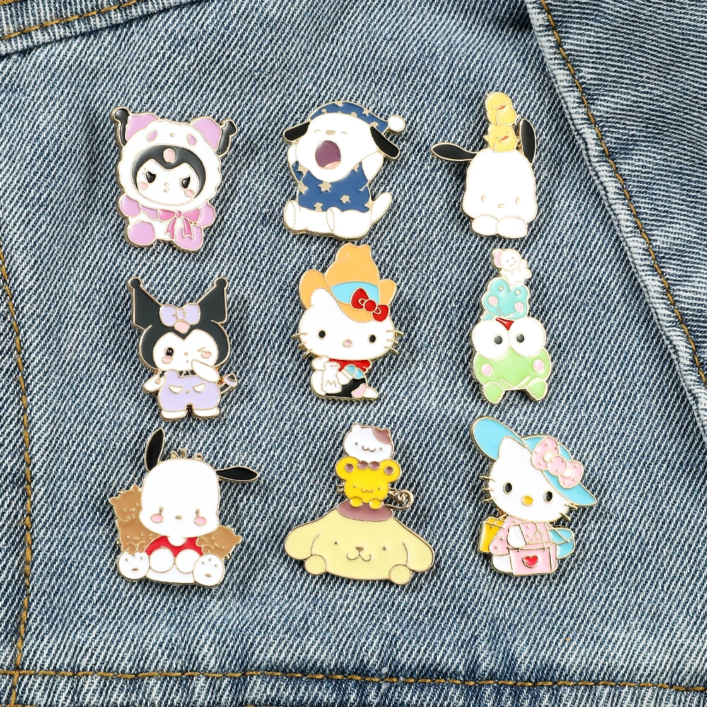 

Cartoon Sanrio Hello Kitty Pin for Backpack Kuromi Cinnamon My Melody Anime Lapel Badges Cute Brooch Fashion Jewelry Accessories