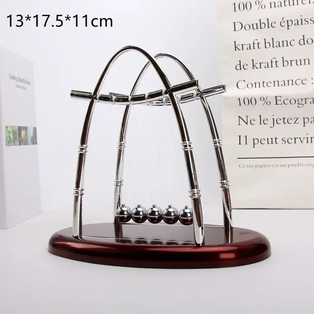 Newtons Cradle Balance Steel Ball Perpetual Motion Collision Ball Physics Science School Teaching Supplies Desk Home Furnishings mini cat figurines Figurines & Miniatures