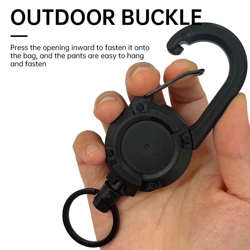 Outdoor Retractable Key Chain Metal Easy To Pull
