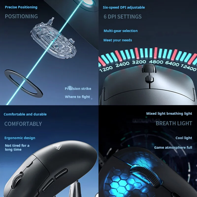 AULA S35 Wired Gaming Mouse 1000HZ Rate of Return Macro Programming Drive Ergonomic Esports Peripherals Laptop Desktop Computer