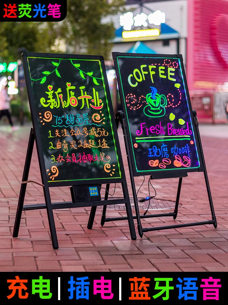 

Glow Small Blackboard, Handwritten Billboard, Display Board, Flashing Characters, Charging Night Market, Stall, Commercial Doors