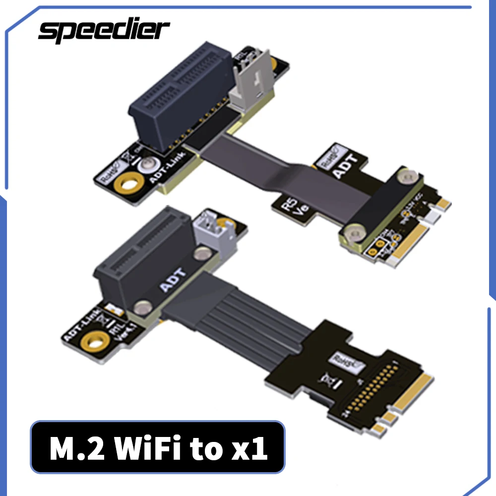 

M.2 NGFF WiFi A.E Key To PCI Express 3.0 4.0 X1 Riser Extender Adapter Extension Cable PCIe PCI-E 1x 5cm - 100cm ADT R51SL R51JL