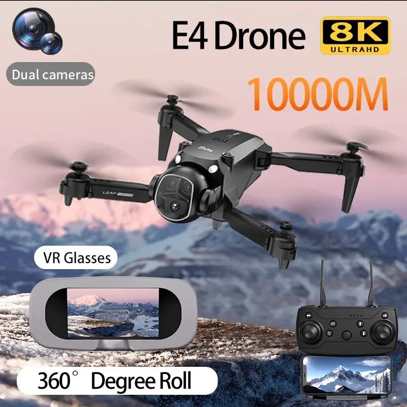 Drone E4 6K/8K avec VR - Noir, Gris, Rouge, Bleu, Jaune, Blanc