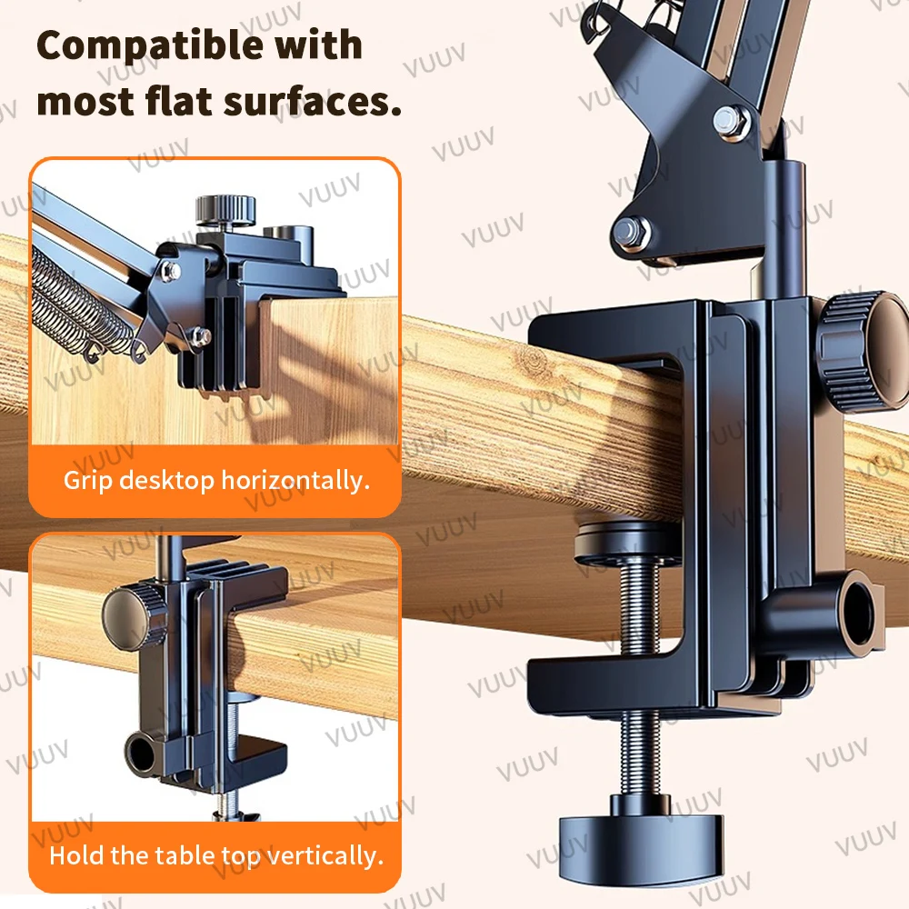 Adjustable Bed Tablet Stand for 4-12.9 inches Mobile Phones Tablets Aluminum Arm Bed Desk Tablet Mount Support for iPad Mini — view 6