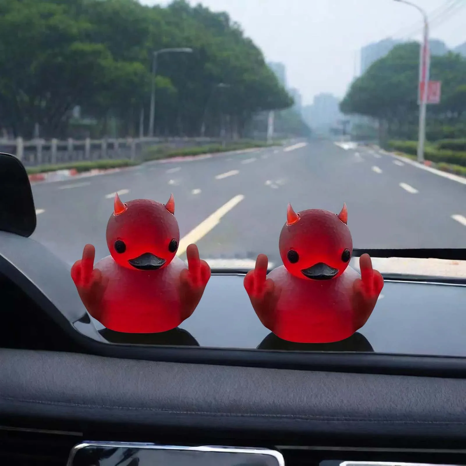 Devil Middle Finger Duck Desktop Auto Decoration Ducks for Bedroom Shelf Table Car Interior Decor Accessories 4