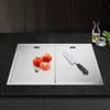 Nanometer Double Cover Hidden Kitchen Sink 304 Stainless Steel 3 Holes Handmade Single Large Size Kitchen Hidden Sinks 5