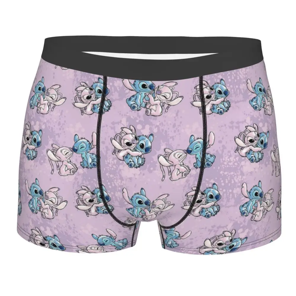 Custom Stitch Lion Cute Boxers Shorts Men's Disney Movie Briefs Underwear Fashion Underpants