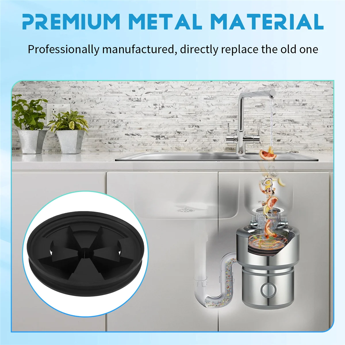2Pcs Silicone Waste Disposer Anti Splashing Cover 87mm Outer Diameter Fit for InSinkErator Food Waste Disposer 4