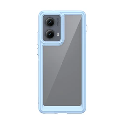 Transparent Shockproof Phone Case Cover - Clear Back Protective s - Moto Edge 2024 (Light Blue)