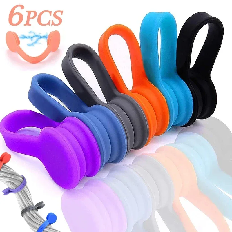케이블 정리 클립 마그네틱 이어버드 코드 와인더 자석 USB 케이블 관리자 타..