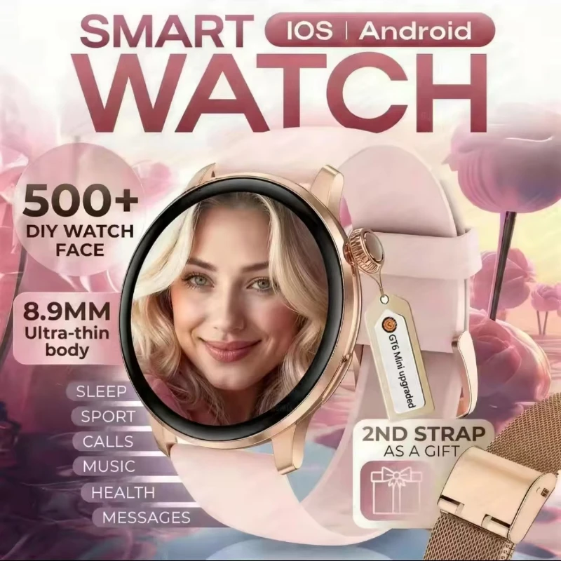 2026 New Women Bluetooth Call Smart Watch HeartRate Blood Pressure Monitoring Smartwatches IP67 Waterproof Men Smartwatch+Box 1