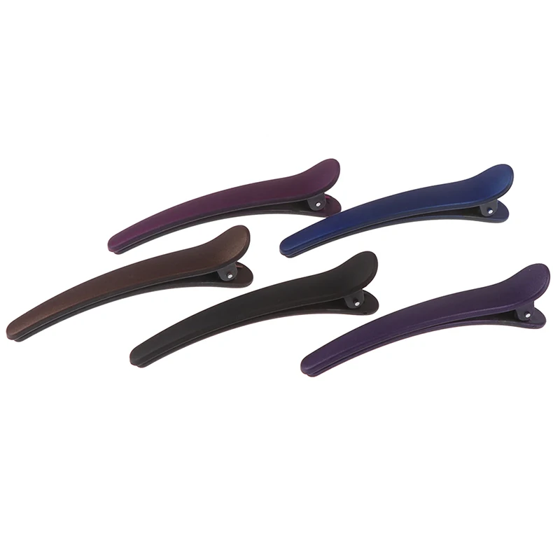 4Pcs Lange Metall Haar Clips Hohle Blume Entenschnabel Haar Klemmen Haar Zubehör Ente Zähne Friseur Salon Spitze Clip Schwarz clip – Detail 8