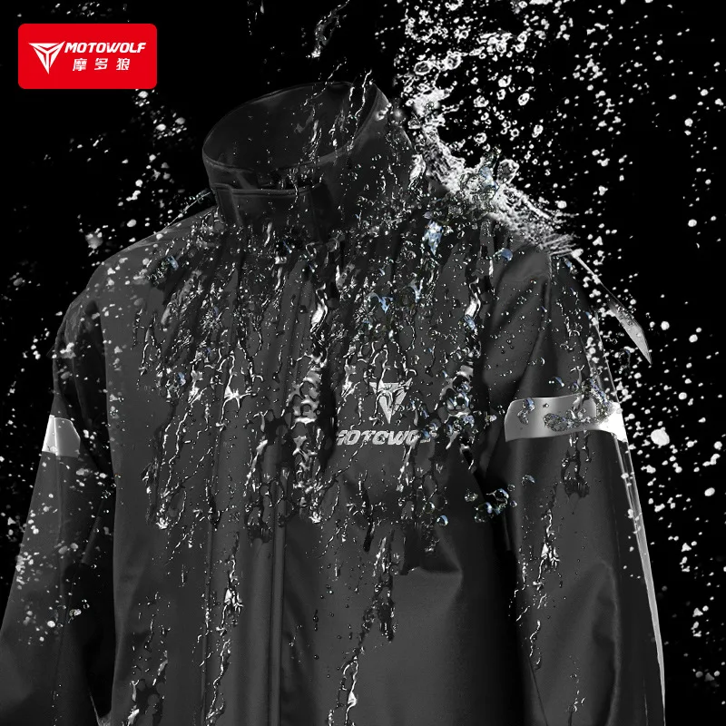 Motorcycle Raincoat Raincoat Suit Bike Raincoat Motowolf Waterproof Motorcycle Raincoat Set Motorcyclists Rain Jacket Biker Rain Suit Reflective Clothing Motorcycle Gear
