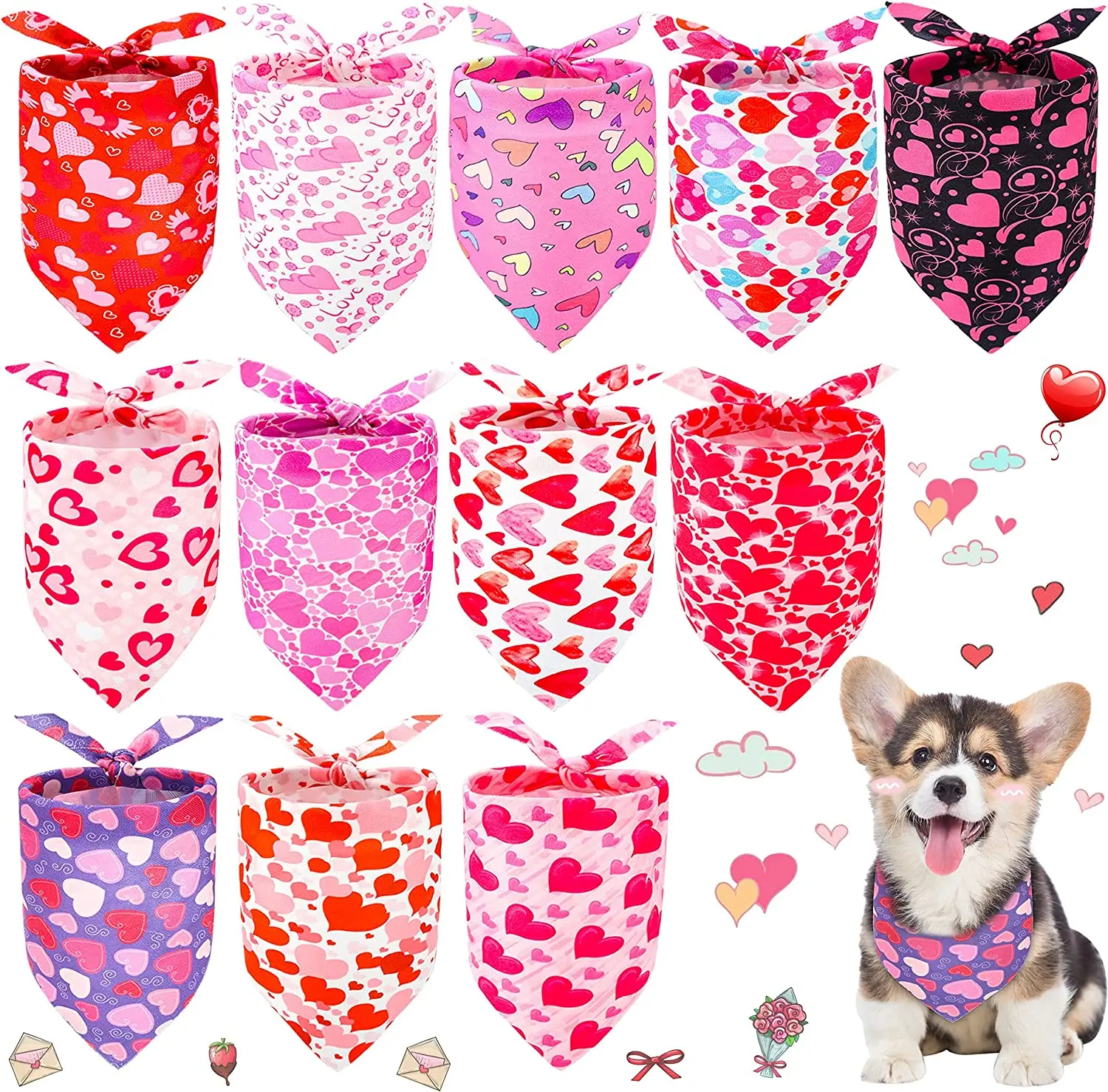 

Бандана треугольная для собак и кошек, треугольный нагрудник-платок, бандана на новый год, 20 упаковок
