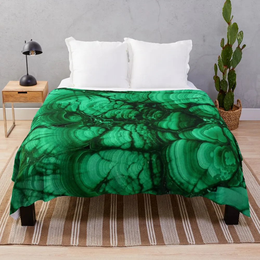 Malachite Slice Throw Blanket Moving Blanket Kid'S Blanket Decorative Bed Blankets Blankets Sofas Of Decoration