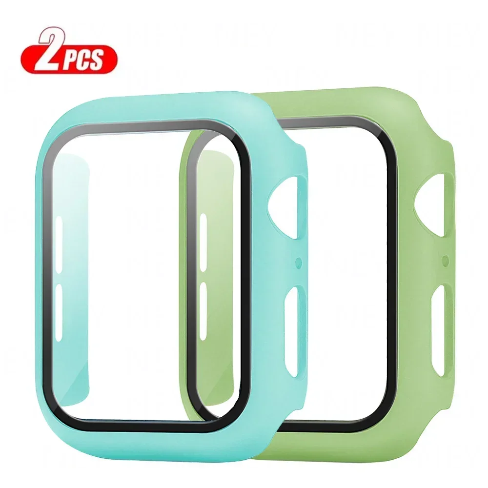 Premium Tempered Glass Screen Protector and Cover for Apple Watch - 2-Piece Set