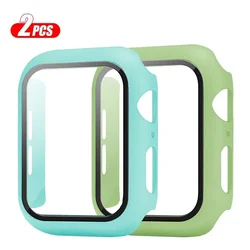 Premium Tempered Glass Screen Protector and Cover for Apple Watch - 2 - Piece Set (Sky blue Mint)