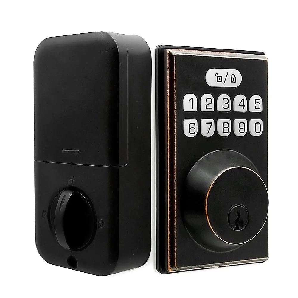 

Keyless Entry Door Lock with Keypad Easy Installation Auto Smart Deadbolt-Lock for Front-Door with 2 Keys
