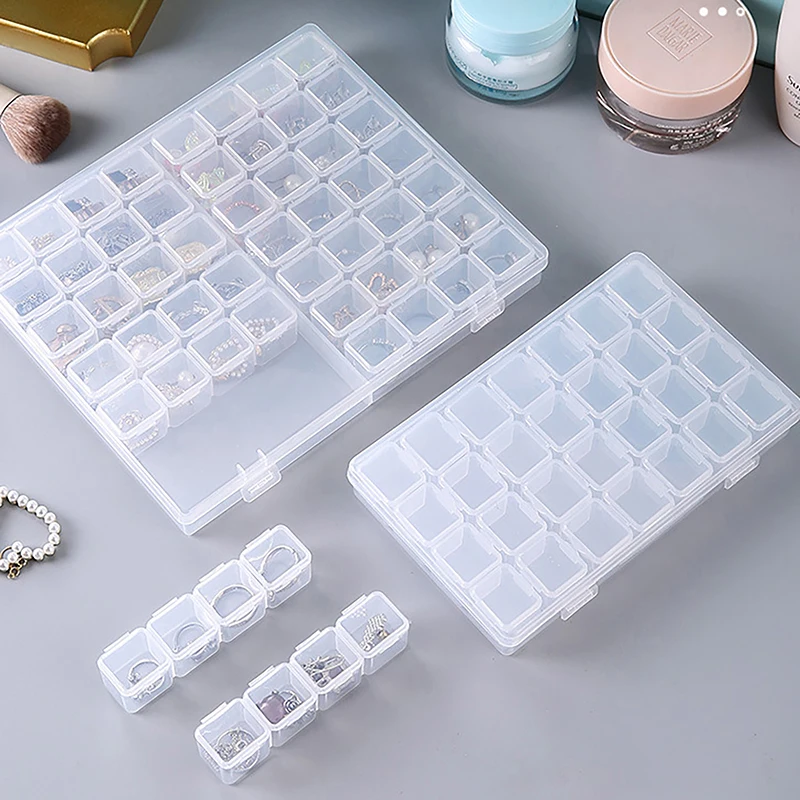 28 Grids Compartment Plastic Storage Box Jewelry Earring Bead Screw Holder  Case Display Organizer Container - AliExpress