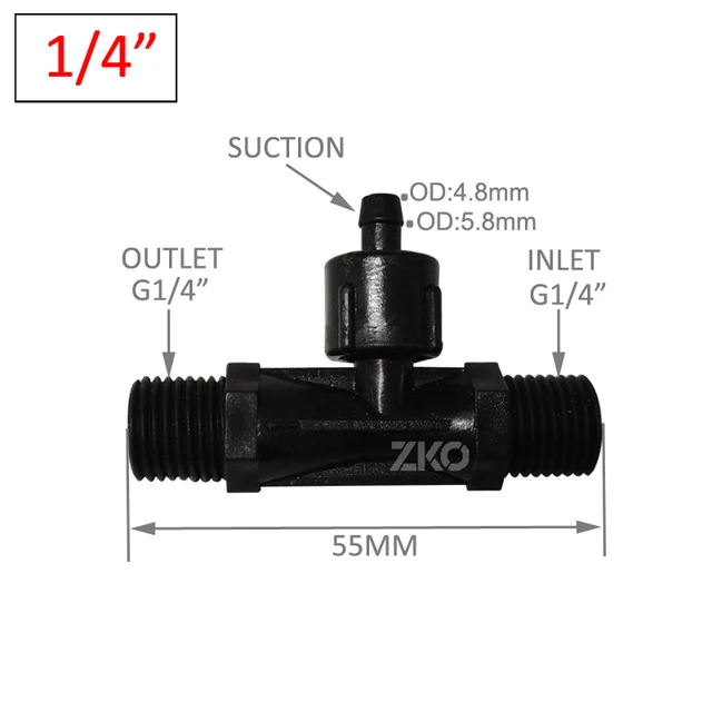 1/4 "Pvdf Ózon Venturi Vízkezelés Injektor Akvárium Levegő Folyadékkeverő Ózongenerátor Alkatrészek 12057 - Image 2