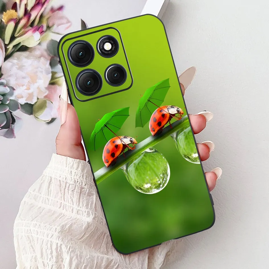 Floral Bamboo Cat Cartoon Soft Silicone Back Cover