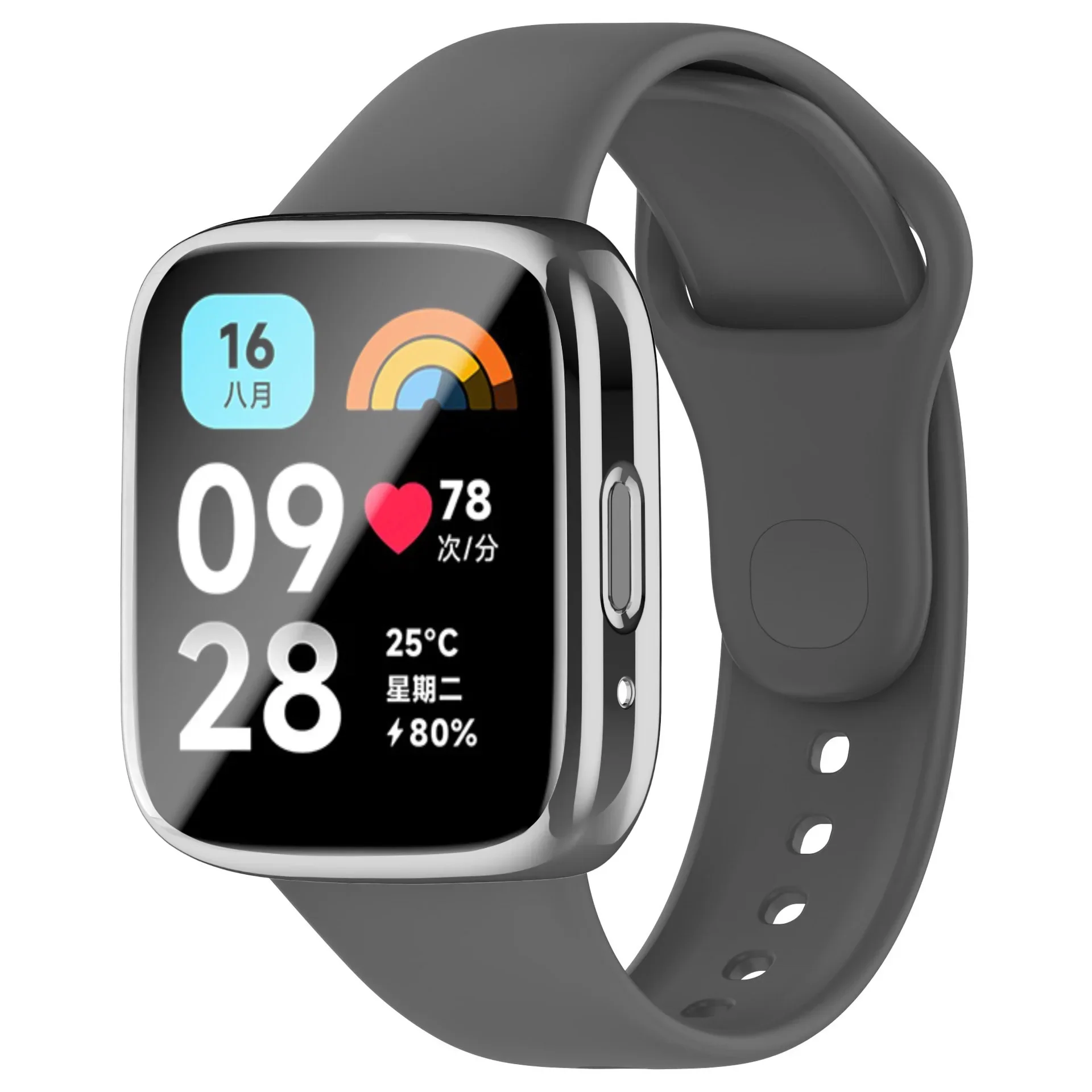 Soft Silicone Strap and Screen Protector Case for Smartwatch Replacement Wristband Accessories