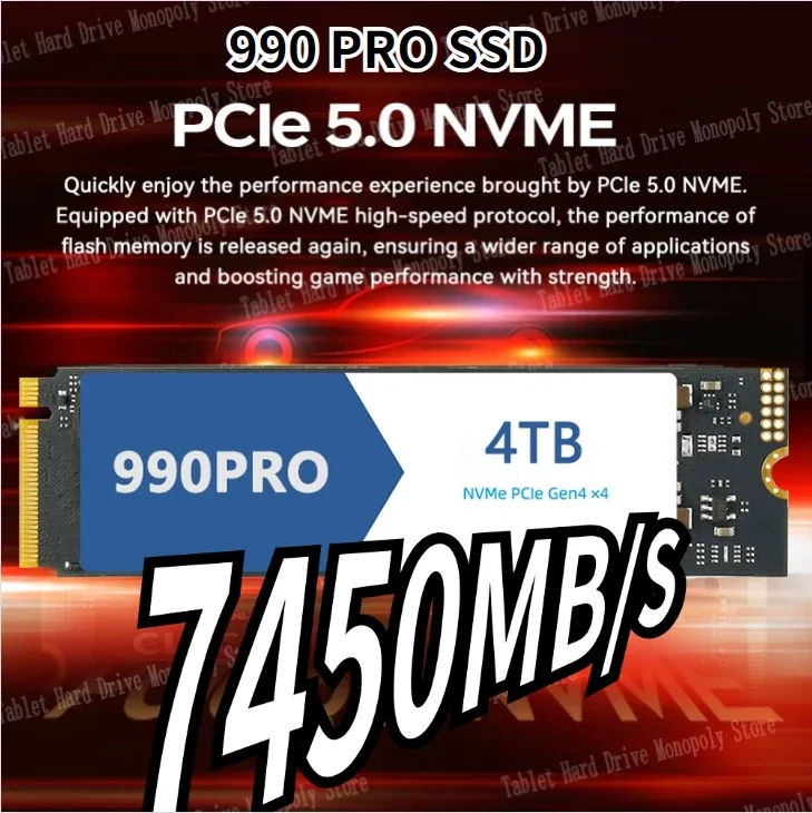 Ʈ ӿ ǻͿ 濭 SSD  PS4 8TB 990 Pro, 1TB, 2TB, 4TB NVMe PCIe 4.0 M.2 2280, 7000 MB/S ̺, PS5 ÷̼̽ 5